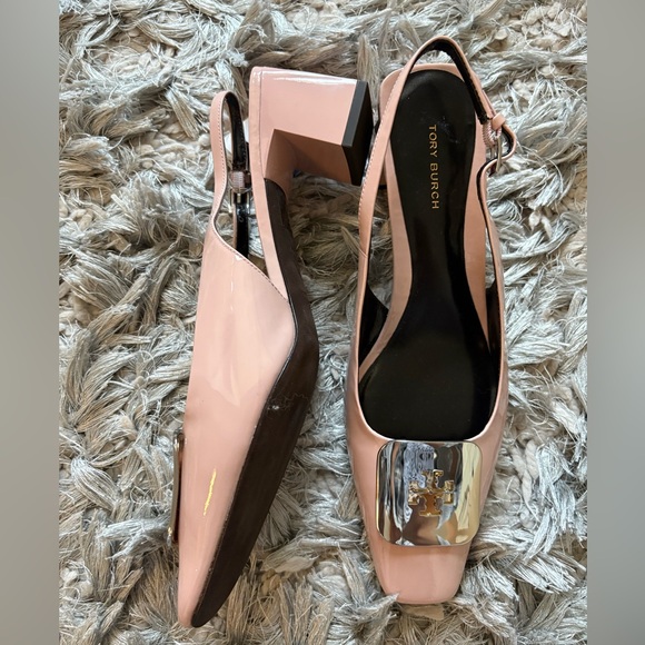 Tory Burch Georgia Pink Leather Slingback Sandals size 7.5